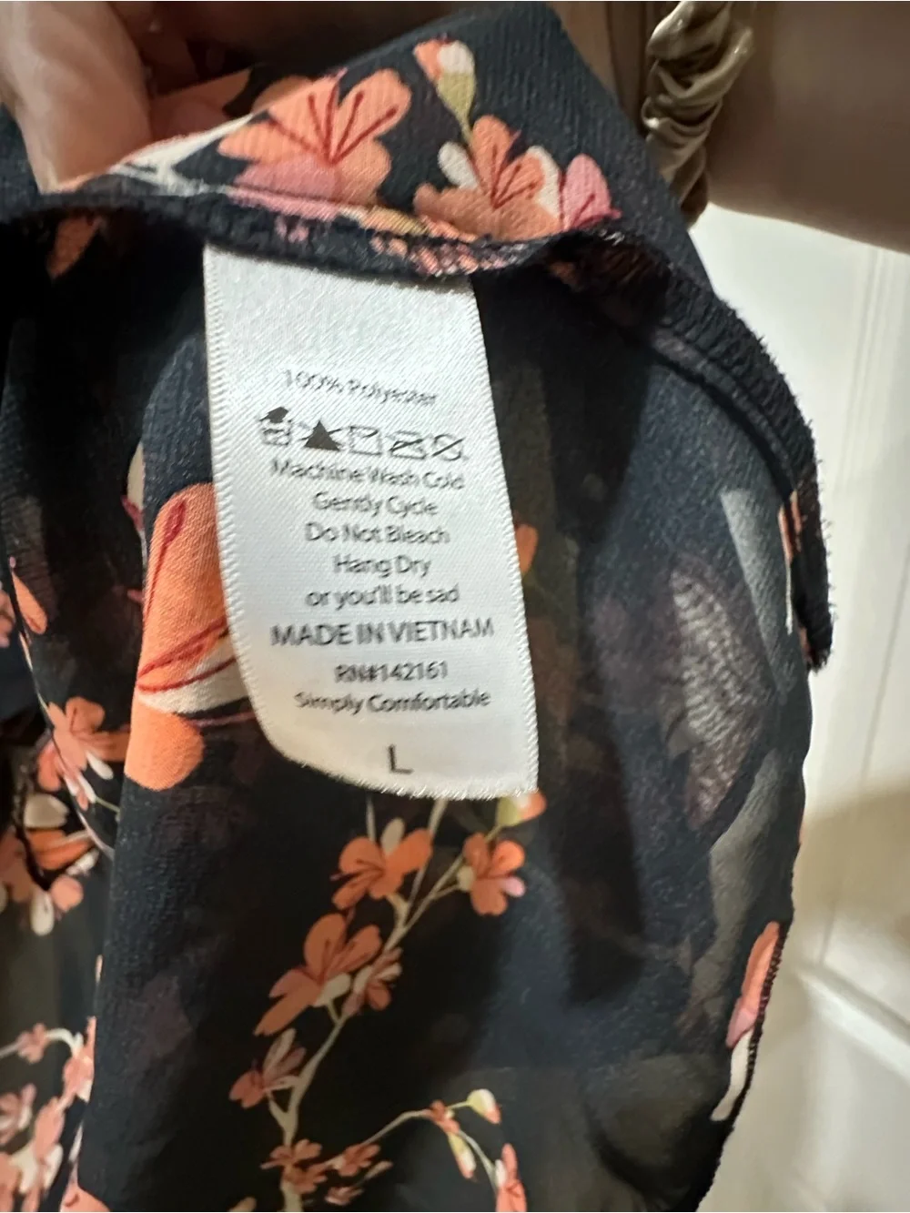 LuLaRoe Black Floral Kimono Cardigan with Pink Blossoms